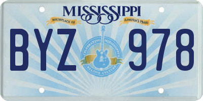 MS license plate BYZ978