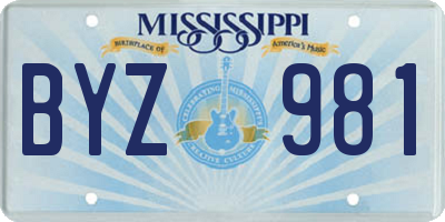MS license plate BYZ981