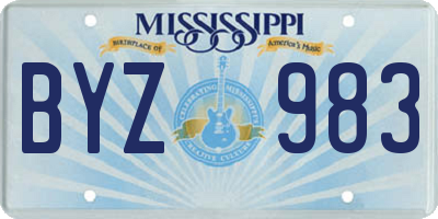 MS license plate BYZ983