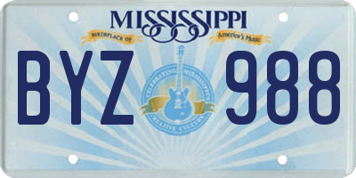 MS license plate BYZ988