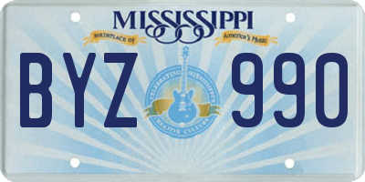 MS license plate BYZ990