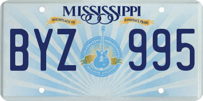 MS license plate BYZ995