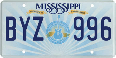MS license plate BYZ996