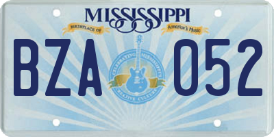 MS license plate BZA052