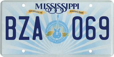 MS license plate BZA069