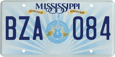 MS license plate BZA084