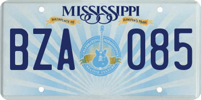 MS license plate BZA085