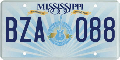 MS license plate BZA088