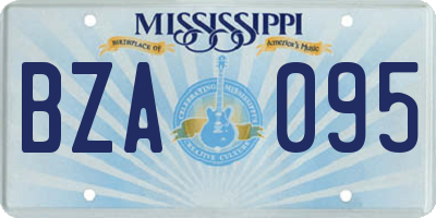 MS license plate BZA095
