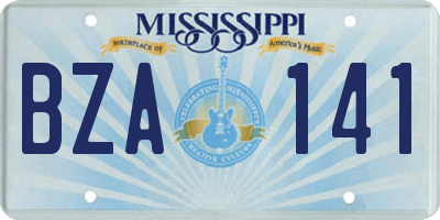 MS license plate BZA141
