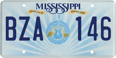 MS license plate BZA146