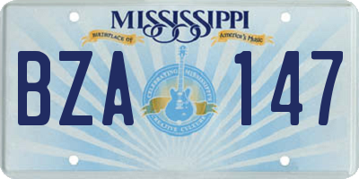 MS license plate BZA147