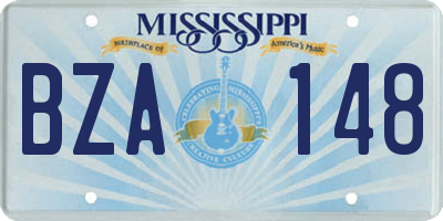 MS license plate BZA148