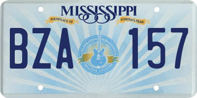 MS license plate BZA157