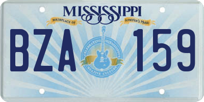 MS license plate BZA159