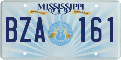 MS license plate BZA161