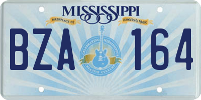 MS license plate BZA164