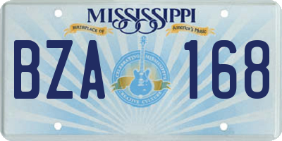 MS license plate BZA168
