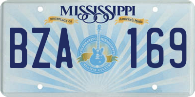 MS license plate BZA169
