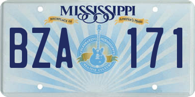 MS license plate BZA171