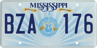 MS license plate BZA176