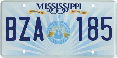 MS license plate BZA185