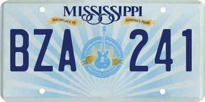 MS license plate BZA241