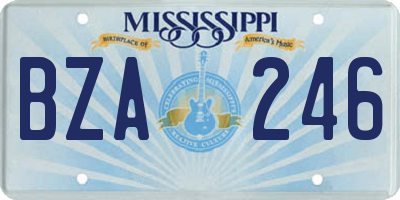 MS license plate BZA246