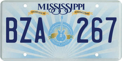 MS license plate BZA267