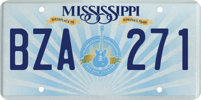 MS license plate BZA271