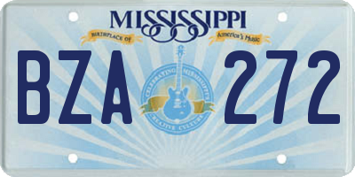 MS license plate BZA272
