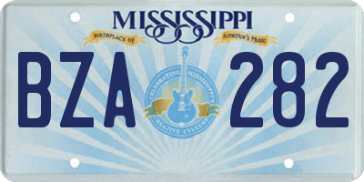 MS license plate BZA282