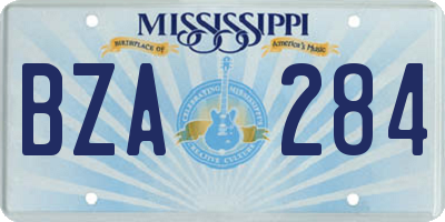 MS license plate BZA284