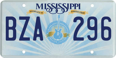 MS license plate BZA296