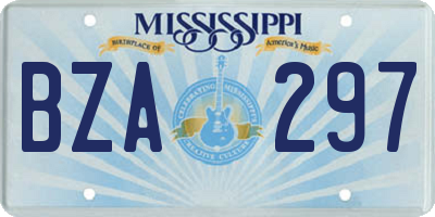 MS license plate BZA297