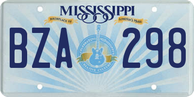 MS license plate BZA298
