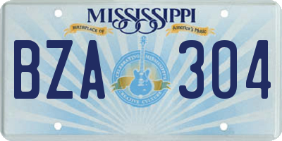 MS license plate BZA304