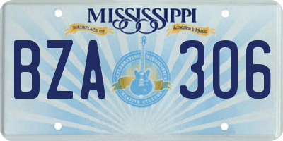 MS license plate BZA306