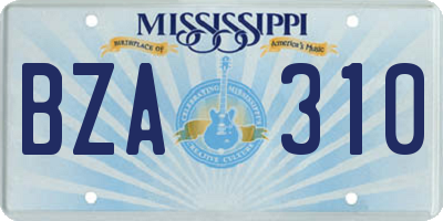 MS license plate BZA310