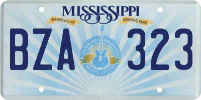 MS license plate BZA323