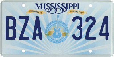 MS license plate BZA324