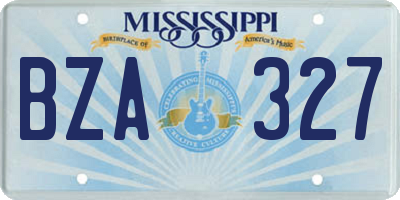 MS license plate BZA327