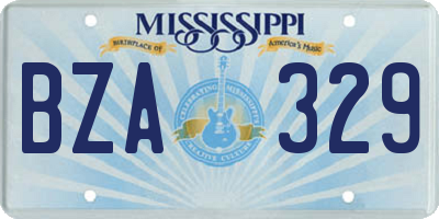 MS license plate BZA329