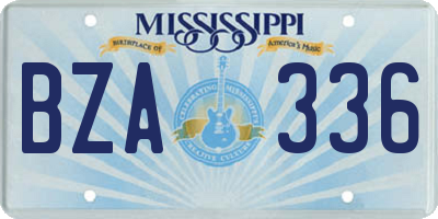 MS license plate BZA336