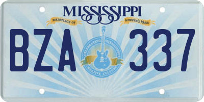 MS license plate BZA337