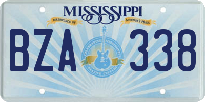 MS license plate BZA338