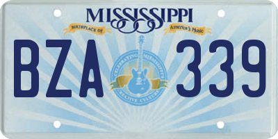 MS license plate BZA339