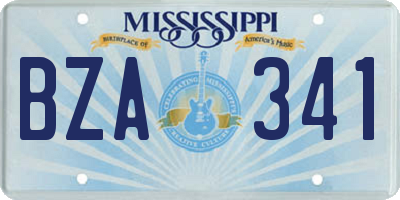 MS license plate BZA341