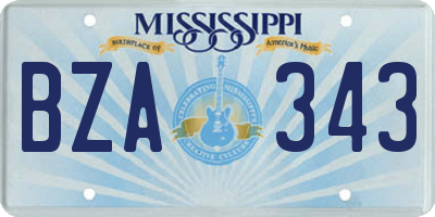 MS license plate BZA343