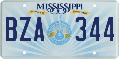MS license plate BZA344